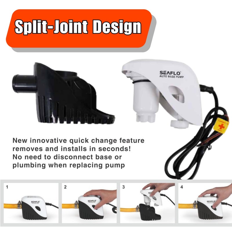 SEAFLO Automatic Submersible Boat Bilge Water Pump 12v 750GPH Auto with Float Switch - Image 5
